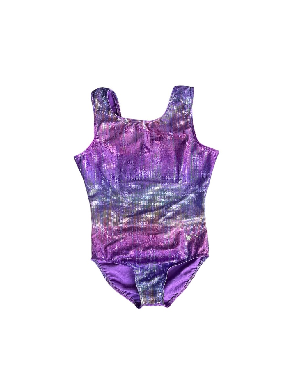 Destira Purple Rainbow Blaze Mirror Ball Leotard Gymnastics size CL CHILD LARGE